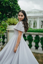 Frost Whisper Cape Dress
