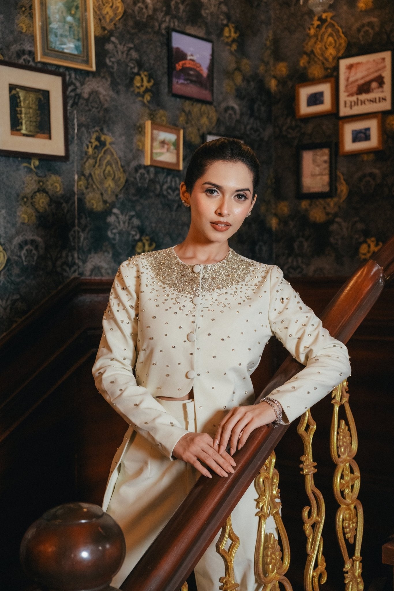 Ivory Regent Blazer Set - TAMASA