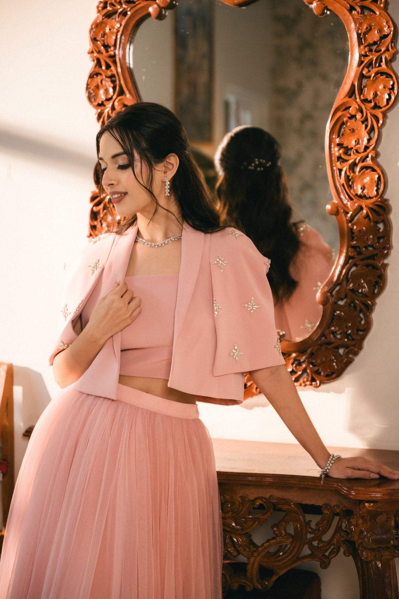 Rose Stardust Blazer Set - TAMASA